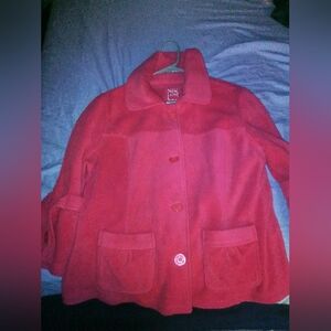 Three Hearts Vibrant Pink Fleece Pea Coat EUC Sz Lg